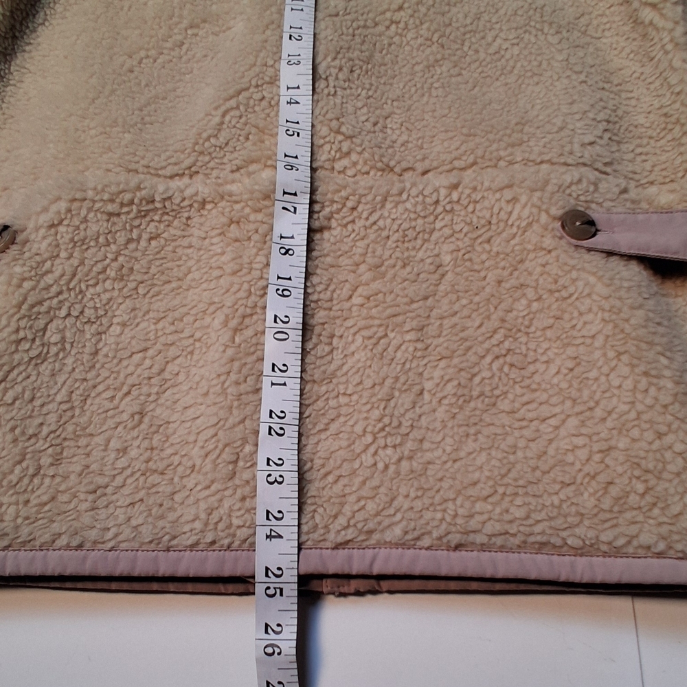 Patagonia Womens Divided Sky Sherpa Fleece Jacket Full Zip Pockets Ivory Size M - Picture 9 of 11